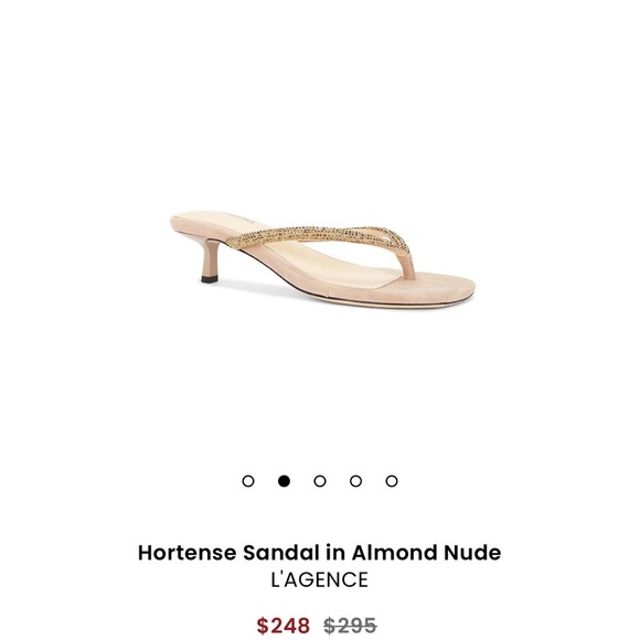 L'AGENCE Almond Nude Hortense Sandal 7.5 slippers - Picture 2 of 10